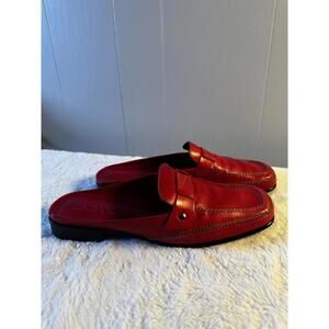 Franco Sarto Size 8.5 Women's Red Solid Mules Shoes Pre-loved